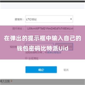 在弹出的提示框中输入自己的钱包密码比特派Uid