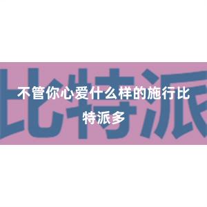 不管你心爱什么样的施行比特派多